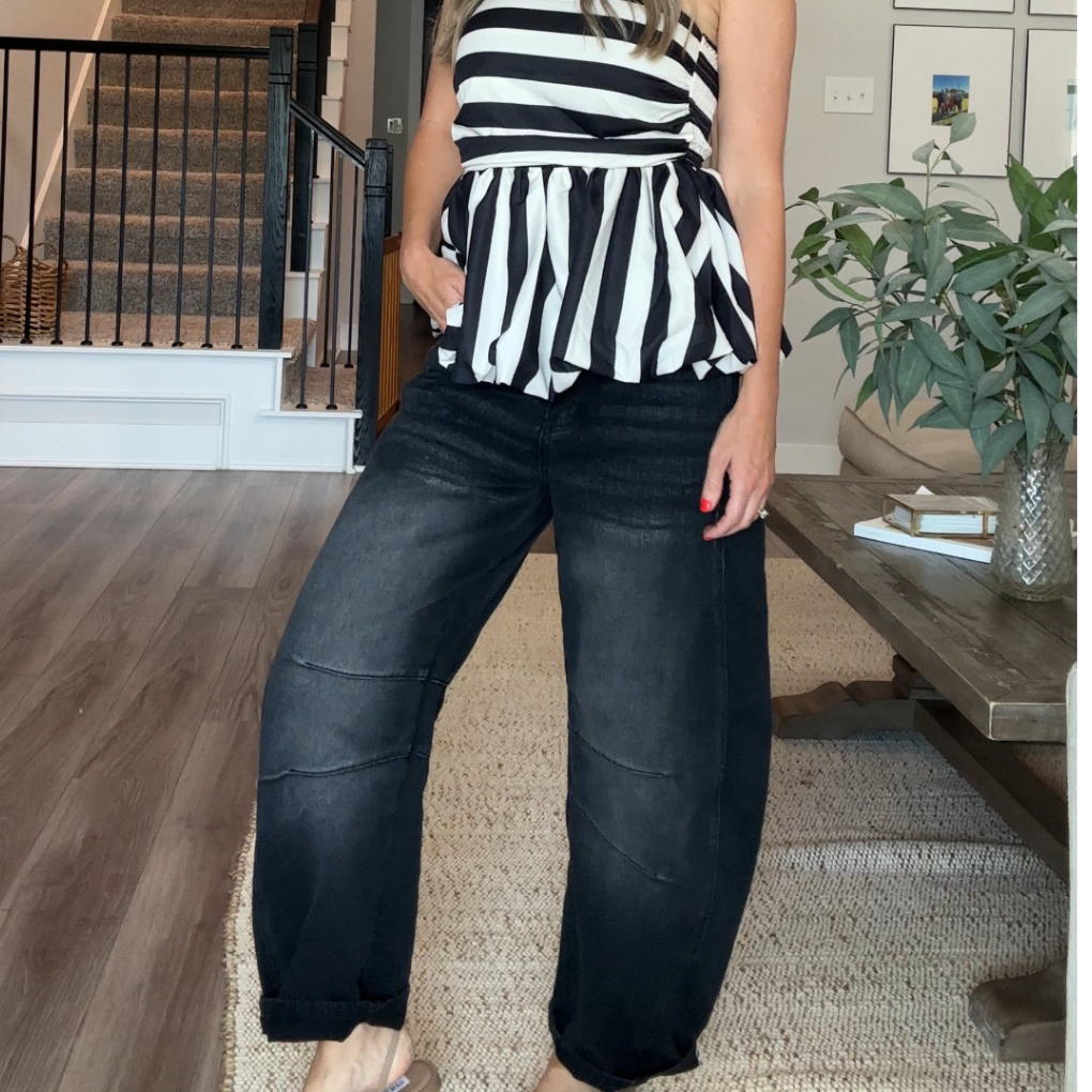 STYLING BARREL LEG JEANS